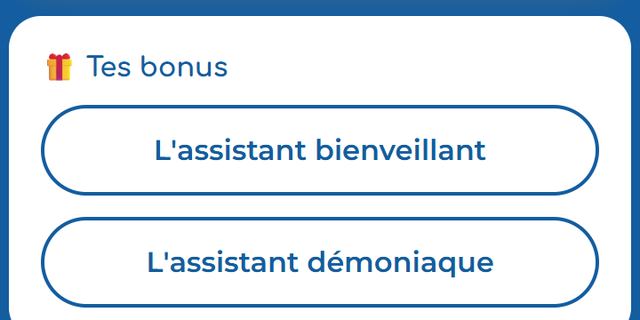 Bonus assistants GPT dans l'app