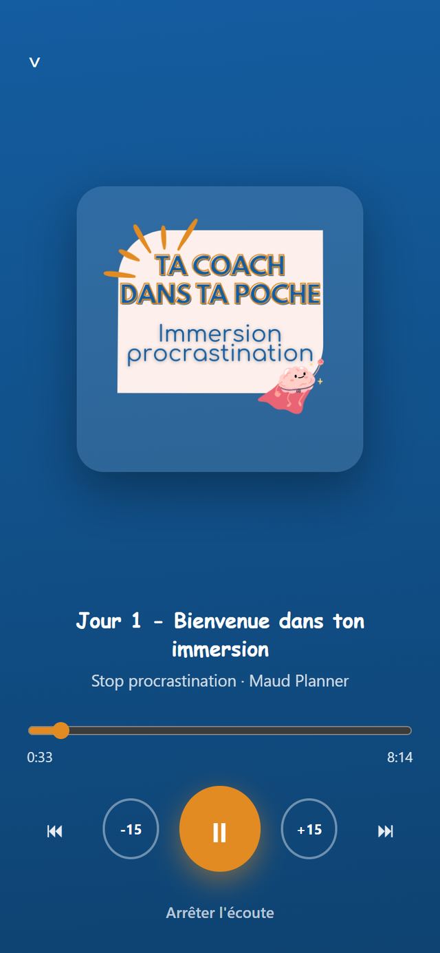 Lecteur audio de l'application